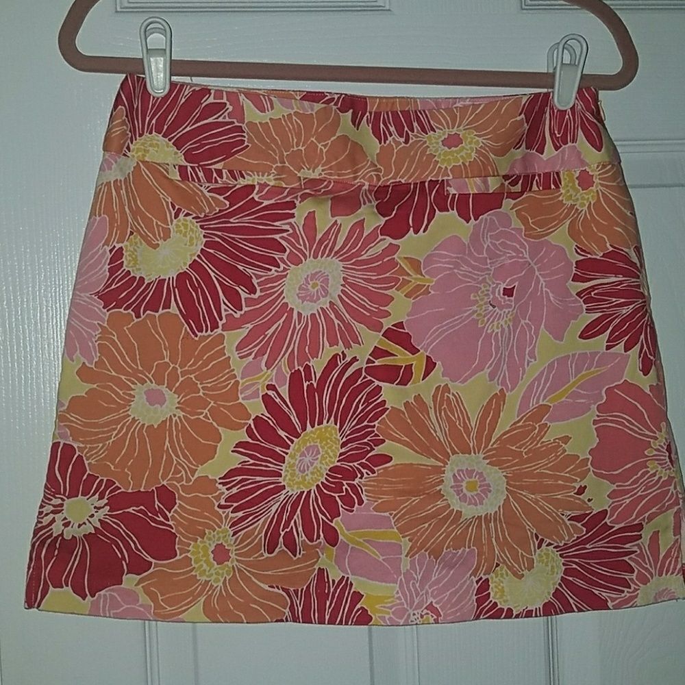 Vintage Blue floral SKORT Sz 8